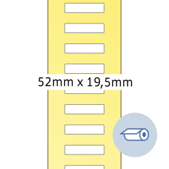 HERMA Thermotransferetiketten, 4066, Papier weiß, 52x19,5mm, 5.000 Etiketten/Rolle thumbnail