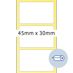 HERMA Thermotransferetiketten, 58011, Papier weiß, 45x30 mm, 4.800 Etik./Rolle/Liefereinh.16 Roll thumbnail