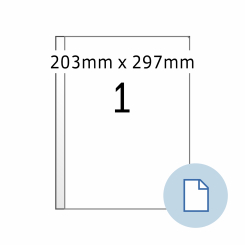 HERMA Blattetiketten A4, 58101, PE-Folie weiß, 203x297mm, 250 Blatt/250 Etiketten thumbnail