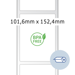 HERMA Etiketten voor therm. printers, 58307, Thermo eco, wit, 101,6x152,4mm, 2.900 et./rol/lev 77 rl thumbnail