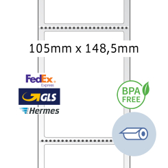 HERMA Thermo labels, 58308, paper thermo eco, white, perf. 105x148,5mm, 1.000 labels/roll, min. 6 r thumbnail