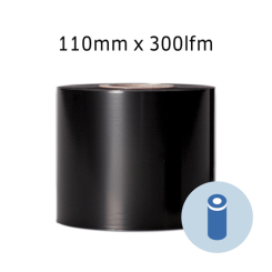 HERMA Wachs-Harz TT-Band Vario für Flachkopfdrucker, 80031, schwarz, außen, 1 Rolle 110mm x300lfm thumbnail