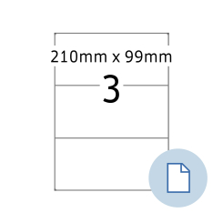HERMA Blattetiketten A4, 8403, Papier weiß, 210x99 mm, 500 Blatt/1.500 Etiketten thumbnail