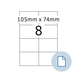 HERMA Blattetiketten A4, 8408, Papier weiß 105x74 mm, 500 Blatt/4.000 Etiketten thumbnail