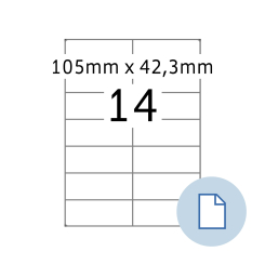 HERMA Blattetiketten A4, 8414, Papier weiß 105x42,3 mm, 500 Blatt/7.000 Etiketten thumbnail