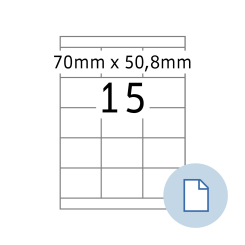 HERMA Blattetiketten A4, 8415, Papier weiß 70x50,8 mm, 500 Blatt/7.500 Etiketten thumbnail