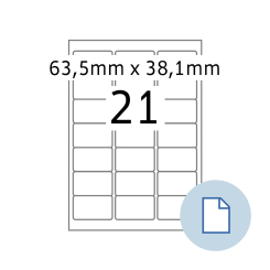 HERMA Blattetiketten A4, 8417, Papier weiß 63,5x38,1 mm, 500 Blatt/10.500 Etiketten thumbnail