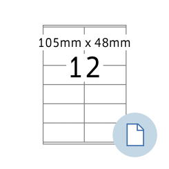 HERMA Blattetiketten A4, 8419, Papier weiß 105x48 mm, 500 Blatt/6.000 Etiketten thumbnail