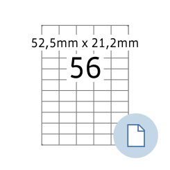 HERMA Blattetiketten A4, 8456, Papier weiß 52,5 x 21,2 mm, 500 Blatt/28.000 Etiketten thumbnail