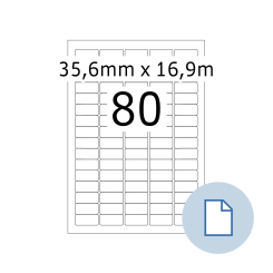 HERMA Blattetiketten A4, 8660, Papier weiß 35,6x16,9mm, 100 Blatt/8.000 Etik./Liefereinheit 10 Pack. thumbnail