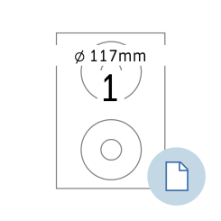 HERMA Blattetiketten A4, 8696, CD-Etikett weiß 117 mm, 100 Bl./200 Etik./Liefereinheit 10 Pack. thumbnail