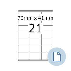 HERMA Blattetiketten A4, 8707, Papier weiß 70x41mm, 100 Bl./2.100 Etik./Liefereinheit 10 Pack. thumbnail
