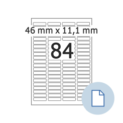 HERMA Blattetiketten A4, 8724, Papier weiß 46x11,1mm, 100 Blatt/8.400 Etik./Liefereinheit 10 Pack. thumbnail