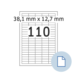 HERMA Blattetiketten A4, 8727, Papier weiß 38,1x12,7mm, 100 Blatt/11.000 Etik./Liefereinheit 10 Pack thumbnail