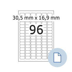 HERMA Blattetiketten A4, 8728, Papier weiß 30,5x16,9mm, 100 Blatt/9.600 Etik./Liefereinheit 10 Pack. thumbnail
