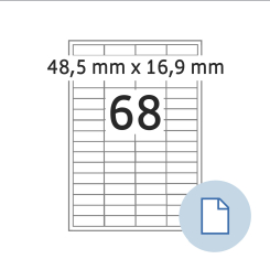 HERMA Blattetiketten A4, 8729, Papier weiß 48,5x16,9mm, 100 Blatt/6.800 Etik./Liefereinheit 10 Pack. thumbnail