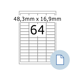 HERMA Blattetiketten A4, 8730, Papier weiß 48,3x16,9mm, 100 Bl./6.400 Etik./Liefereinheit 10 Pack. thumbnail