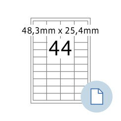 HERMA Blattetiketten A4, 8731, Papier weiß 48,3x25,4mm, 100 Bl./4.400 Etik./Liefereinheit 10 Pack. thumbnail