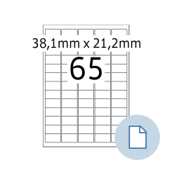 HERMA Blattetiketten A4, 8781, Papier weiß 38,1x21,2mm, 100 Blatt/6.500 Etik./Liefereinheit 10 Pack. thumbnail