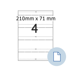 HERMA Blattetiketten A4, VDA Warenanhänger, Papier weiß, 210x71 mm, 500 Blatt/2.000 Etiketten thumbnail