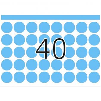 HERMA labels for printing presses DP1, 2743, paper blue, Ø 19 mm, 252 sheets/10.000 labels 