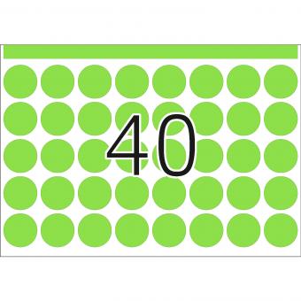 HERMA labels for printing presses DP1, 2745, paper green, Ø 19 mm, 252 sheets/10.000 labels 