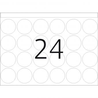 HERMA labels for printing presses DP1, 2750, paper white, Ø 25 mm, 210 sheets/5.000 labels 