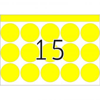 HERMA labels for printing presses DP1, 2761, paper yellow, Ø 32 mm, 335 sheets/5.000 labels 