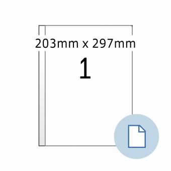 HERMA Labels on A4 sheets, 58101, PE film white, 203x297mm, 250 sheets/250 labels 