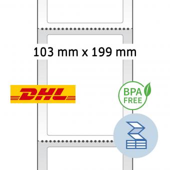 HERMA Thermo labels fanfolded, 58506, paper thermo eco, white, 103x199mm, 1.100 labels/pack 