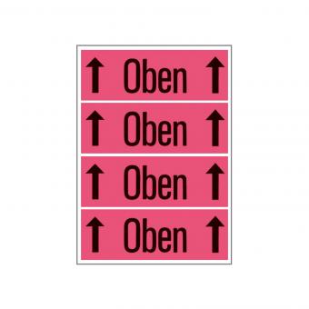 HERMA Caution label OBEN, 6756, paper luminous red, 118x39 mm, 250 sheets/1.000 labels 