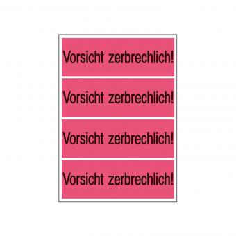 HERMA Caution label ZERBRECHLICH, 6758, paper luminous red, 118x39 mm, 250 sheets/1.000 labels 