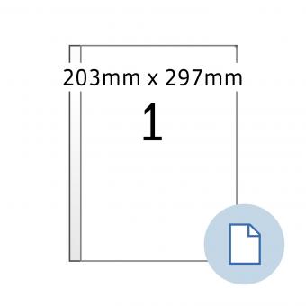 HERMA Labels on A4 sheets, 8401, paper white, 203x297 mm, 500 sheets/500 labels 