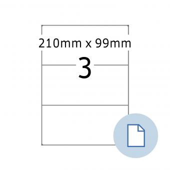 HERMA Labels on A4 sheets, 8403, paper white, 210x99 mm, 500 sheets/1.500 labels 