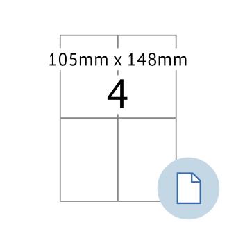 HERMA Labels on A4 sheets, 8404, paper white, 105x148 mm, 500 sheets/2.000 labels 