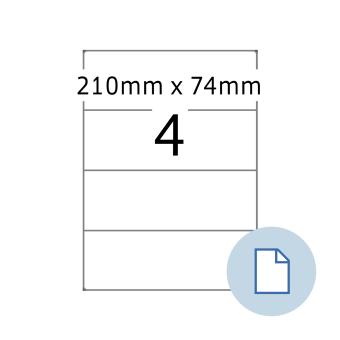 HERMA Labels on A4 sheets, 8405, paper white, 210x74 mm, 500 sheets/2.000 labels 