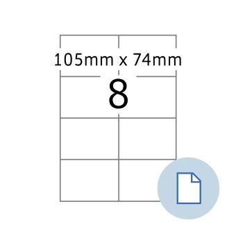 HERMA Labels on A4 sheets, 8408, paper white, 105x74 mm, 500 sheets/4.000 labels 