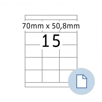 HERMA Labels on A4 sheets, 8415, paper white, 70x50,8 mm, 500 sheets/7.500 labels 