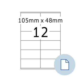 HERMA Labels on A4 sheets, 8419, paper white, 105x48 mm, 500 sheets/6.000 labels 