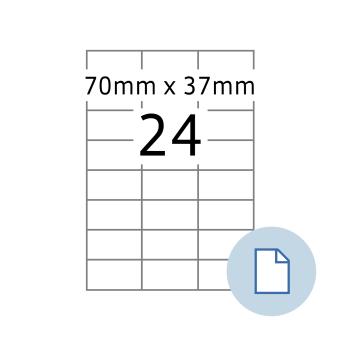 HERMA Labels on A4 sheets, 8424, paper white, 70x37 mm, 500 sheets/12.000 labels 
