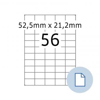 HERMA Labels on A4 sheets, 8456, paper white, 52,5 x 21,2 mm, 500 sheets/28.000 labels 