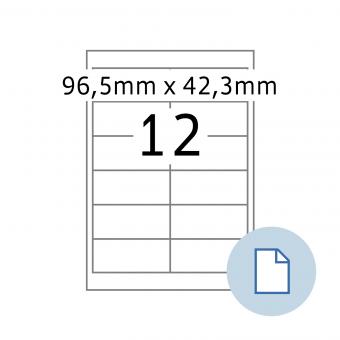 HERMA Labels on A4 sheets, 8711, paper white, 96,5x42,3 mm, 100 sheets/1.200 labels/min.10 pack 