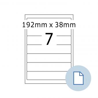 HERMA Labels on A4 sheets, 8721, file label white, 192x38 mm, 100 sheets/700 labels/min.10 pack 