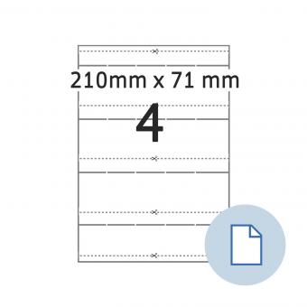 HERMA Labels on A4 sheets, VDA goods tags, paper white, 210x71 mm, 500 sheets/2.000 labels 
