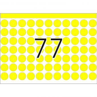 HERMA labels for printing presses DP1, 2721, paper yellow, Ø 13 mm, 132 sheets/10.000 labels 
