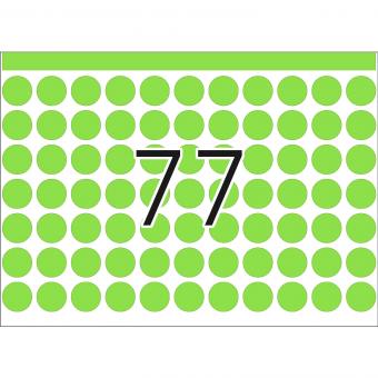 HERMA labels for printing presses DP1, 2725, paper green, Ø 13 mm, 132 sheets/10.000 labels 