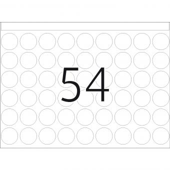HERMA labels for printing presses DP1, 2730, paper white, Ø 16 mm, 187 sheets/10.000 labels 