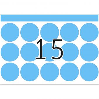 HERMA labels for printing presses DP1, 2763, paper blue, Ø 32 mm, 335 sheets/5.000 labels 