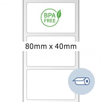 HERMA Thermo labels, 58311, paper thermo eco, white, 80x40mm, 1.500 labels/roll 