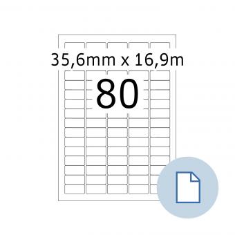 HERMA Labels on A4 sheets, 8660, paper white 35,6x16,9mm100 sheets/8.000 labels/min. 10 pack 
